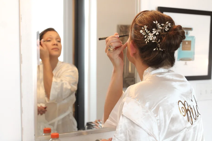 Bride preparing for her wedding